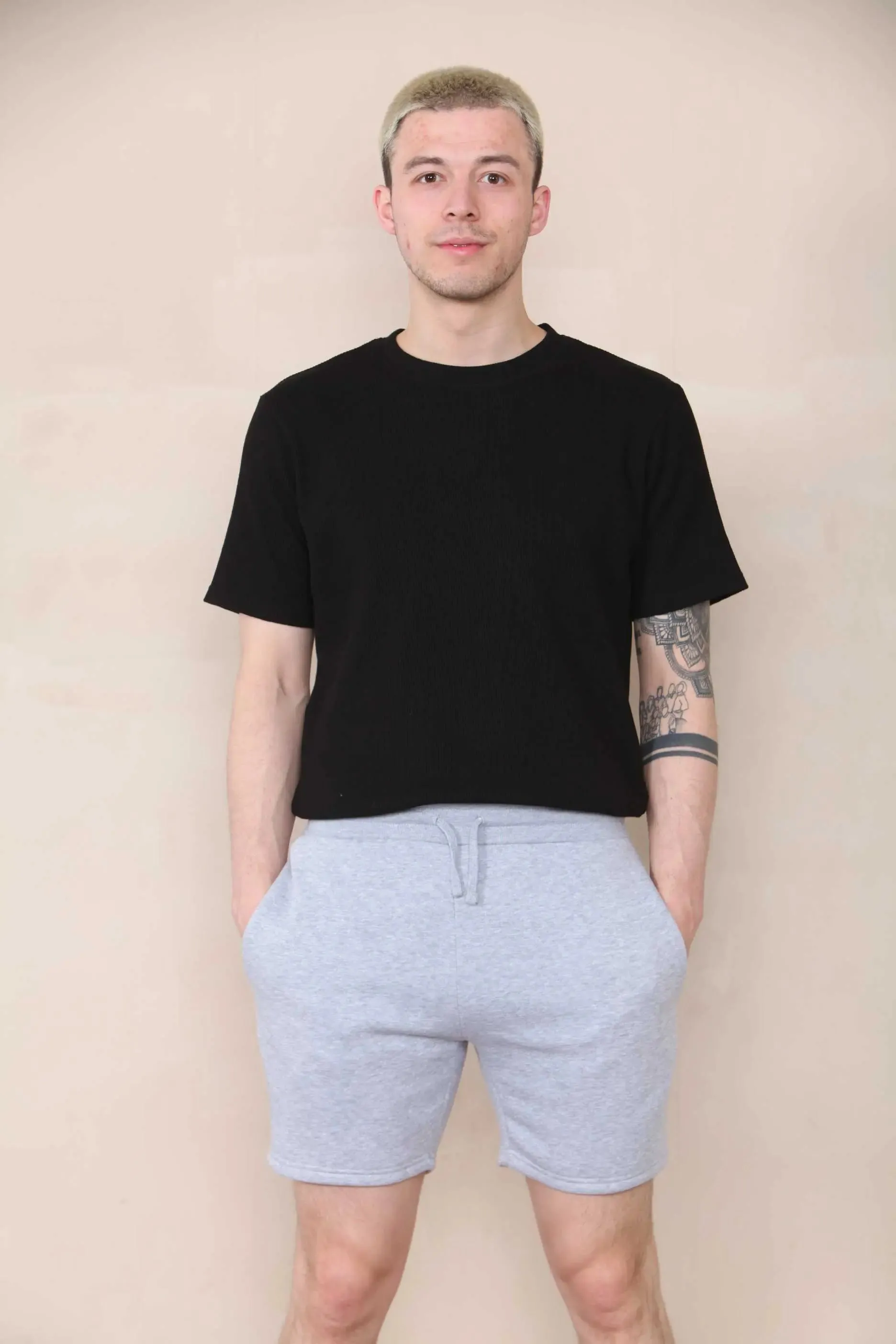 Short Length Slim Fit Jersey Short - Grey Marl