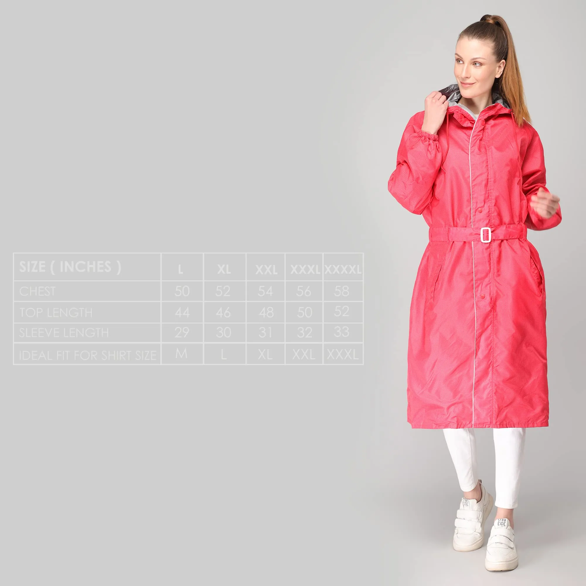 The Clownfish by STRAUSS Raincoats for Women Waterproof Reversible Double Layer. Brilliant Pro Series (Red, XX-Large)