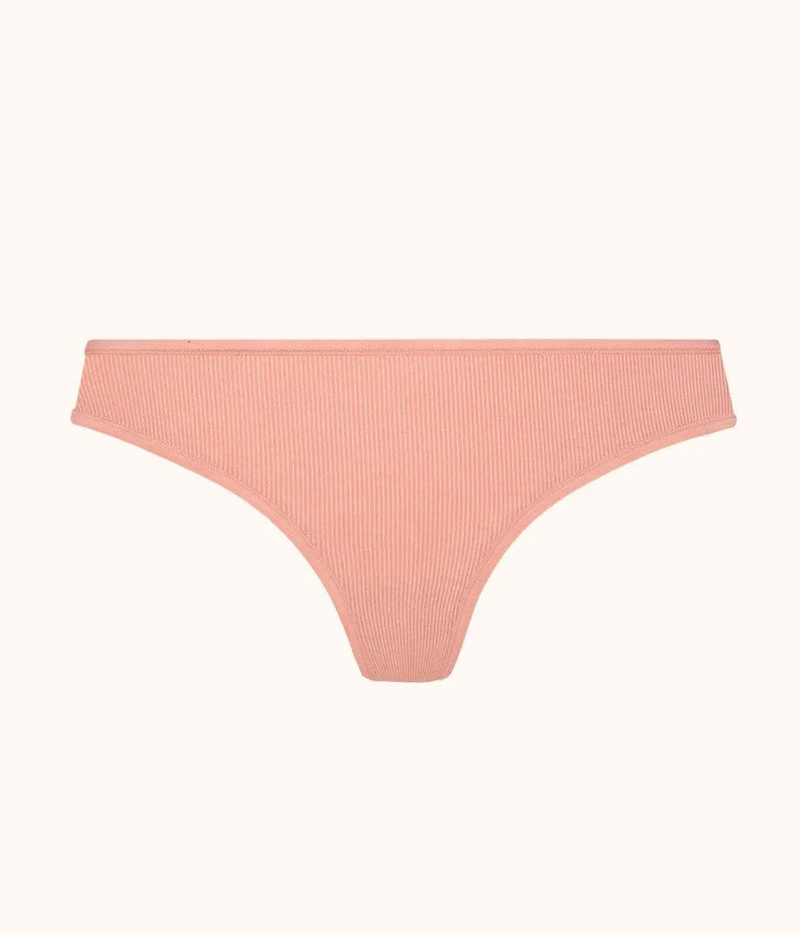 The Ribbed Thong: Shell Pink