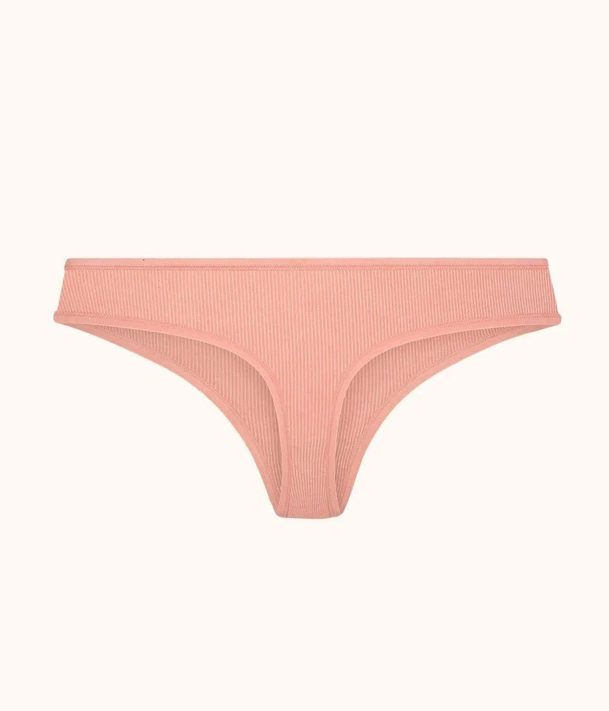 The Ribbed Thong: Shell Pink