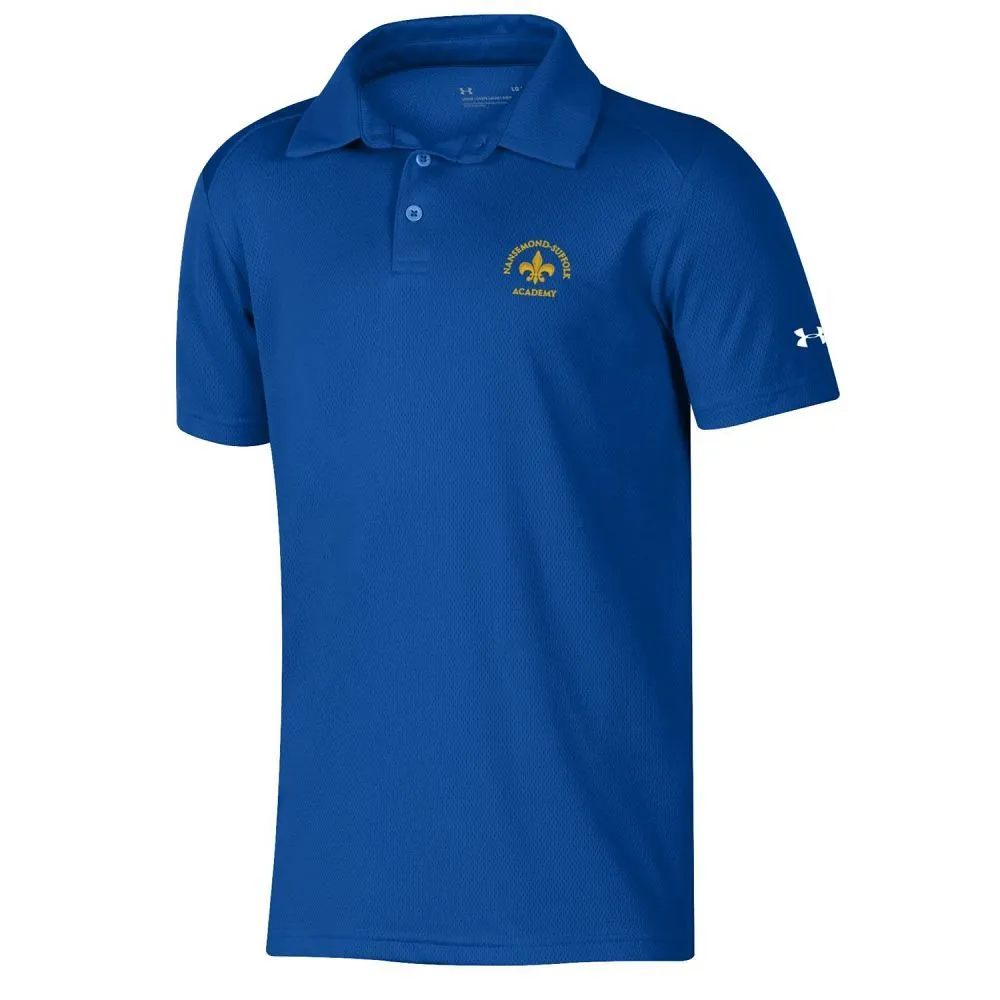 UA F22 Youth Tech Mesh Polo - Embroidered Logo