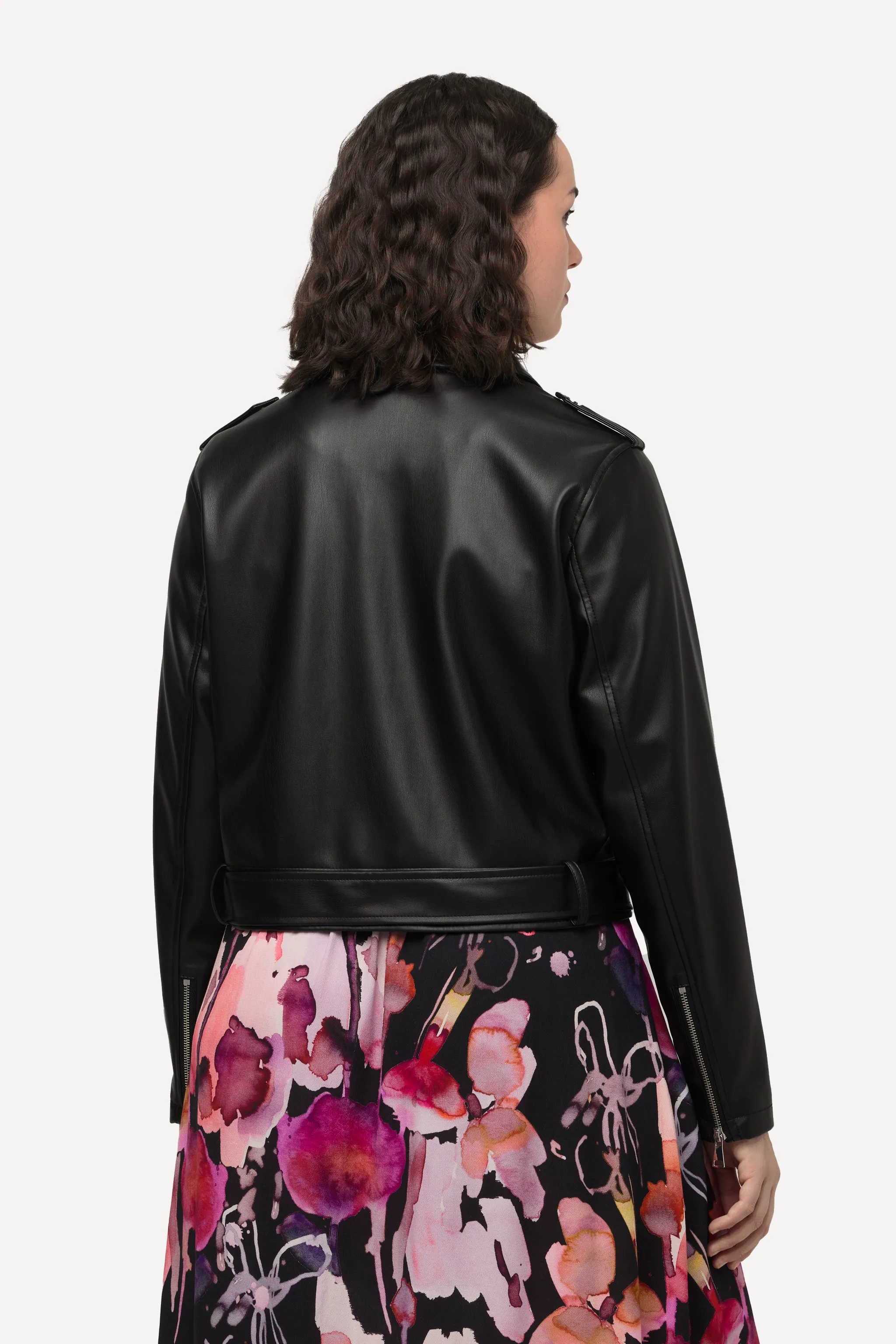 Ulla Popken Faux Leather Biker Jacket