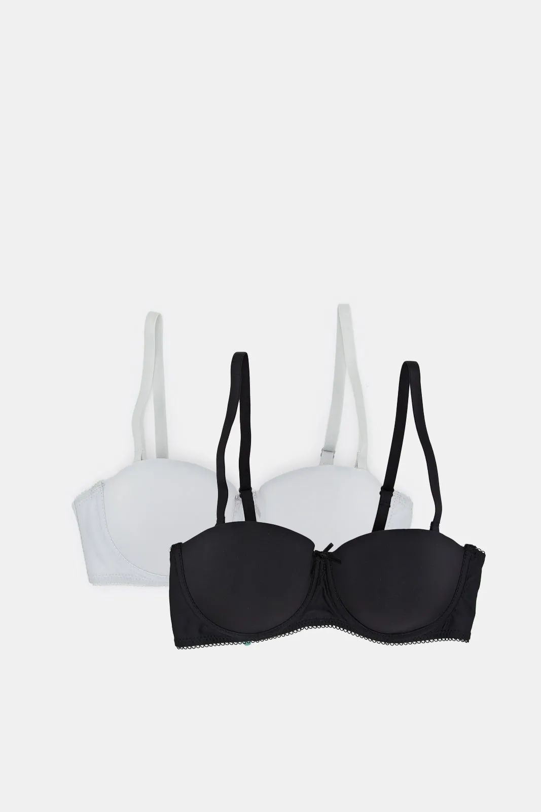 Women Black And Grey Basic Balconette Bra Set (Pack of 2)