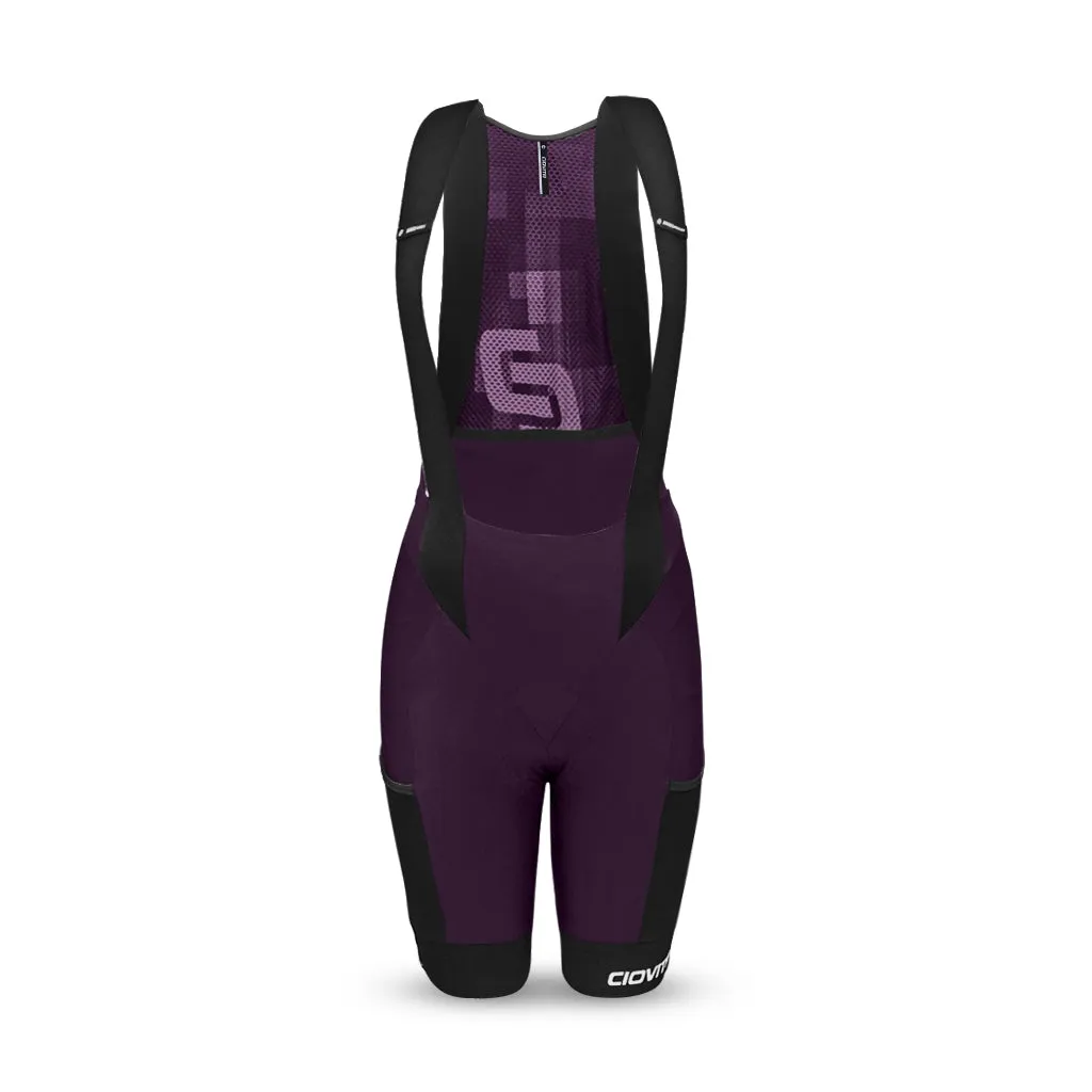 Women's Cargo Bib Shorts (Plum)