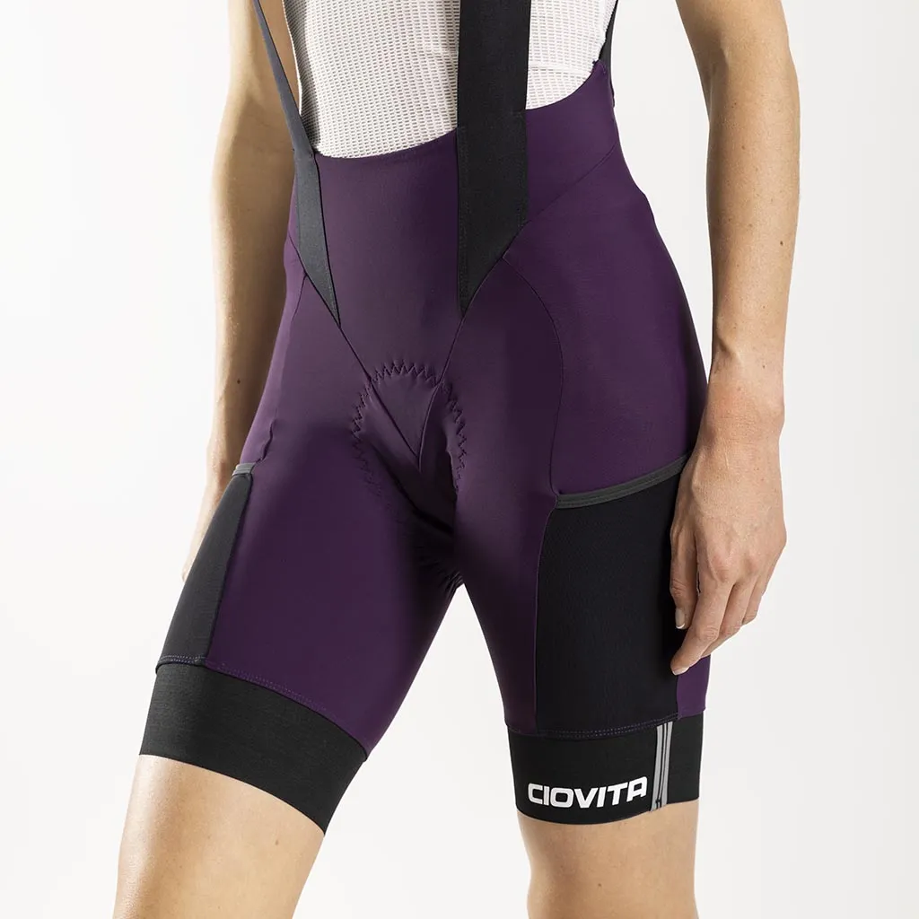 Women's Cargo Bib Shorts (Plum)